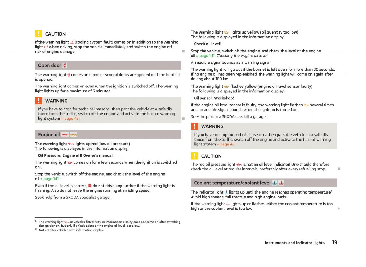 manual  Skoda Fabia II 2 owners manual / page 21