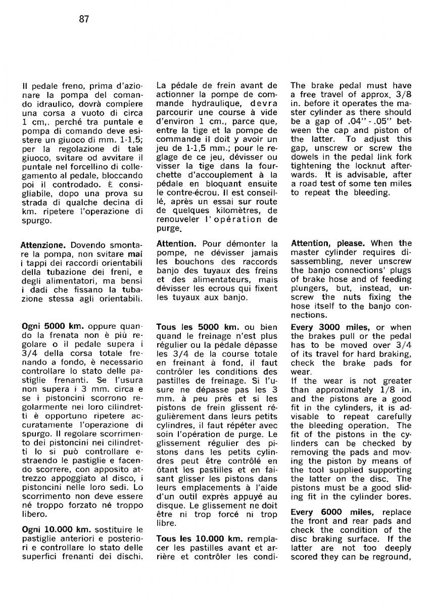 Ferrari 330 GT owners manual / page 90