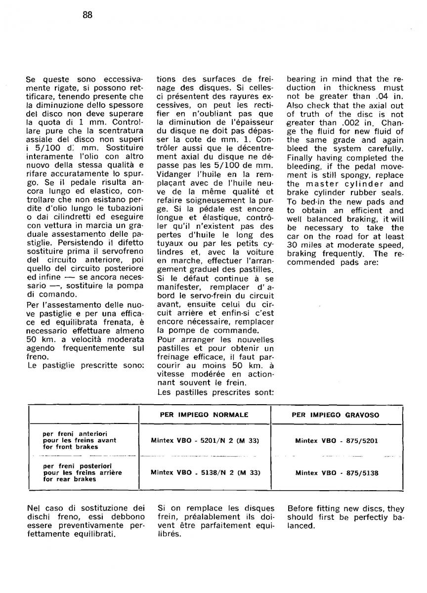 Ferrari 330 GT owners manual / page 91