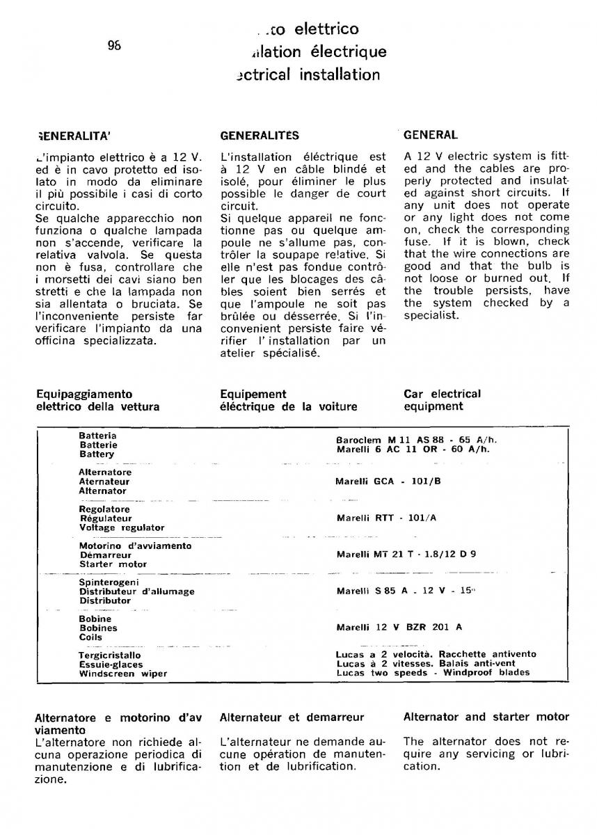 Ferrari 330 GT owners manual / page 98