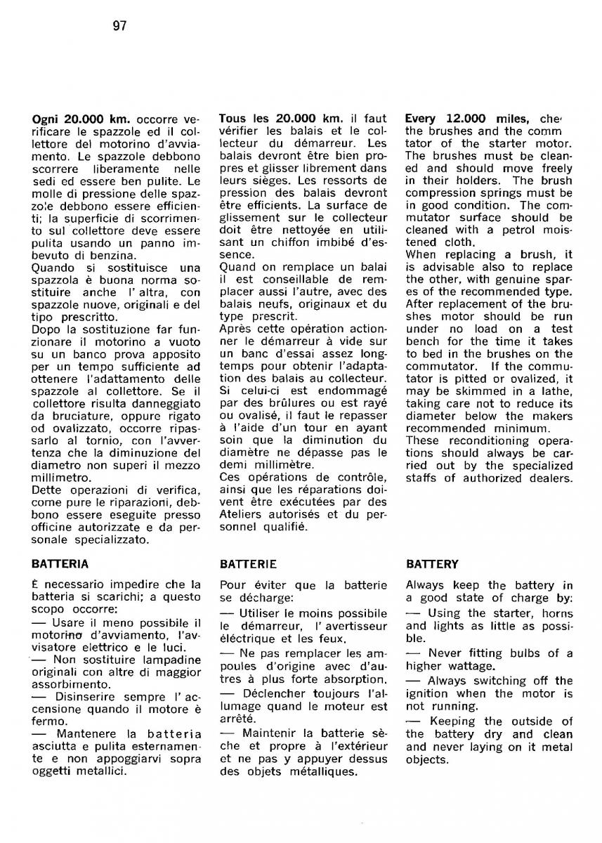 Ferrari 330 GT owners manual / page 99