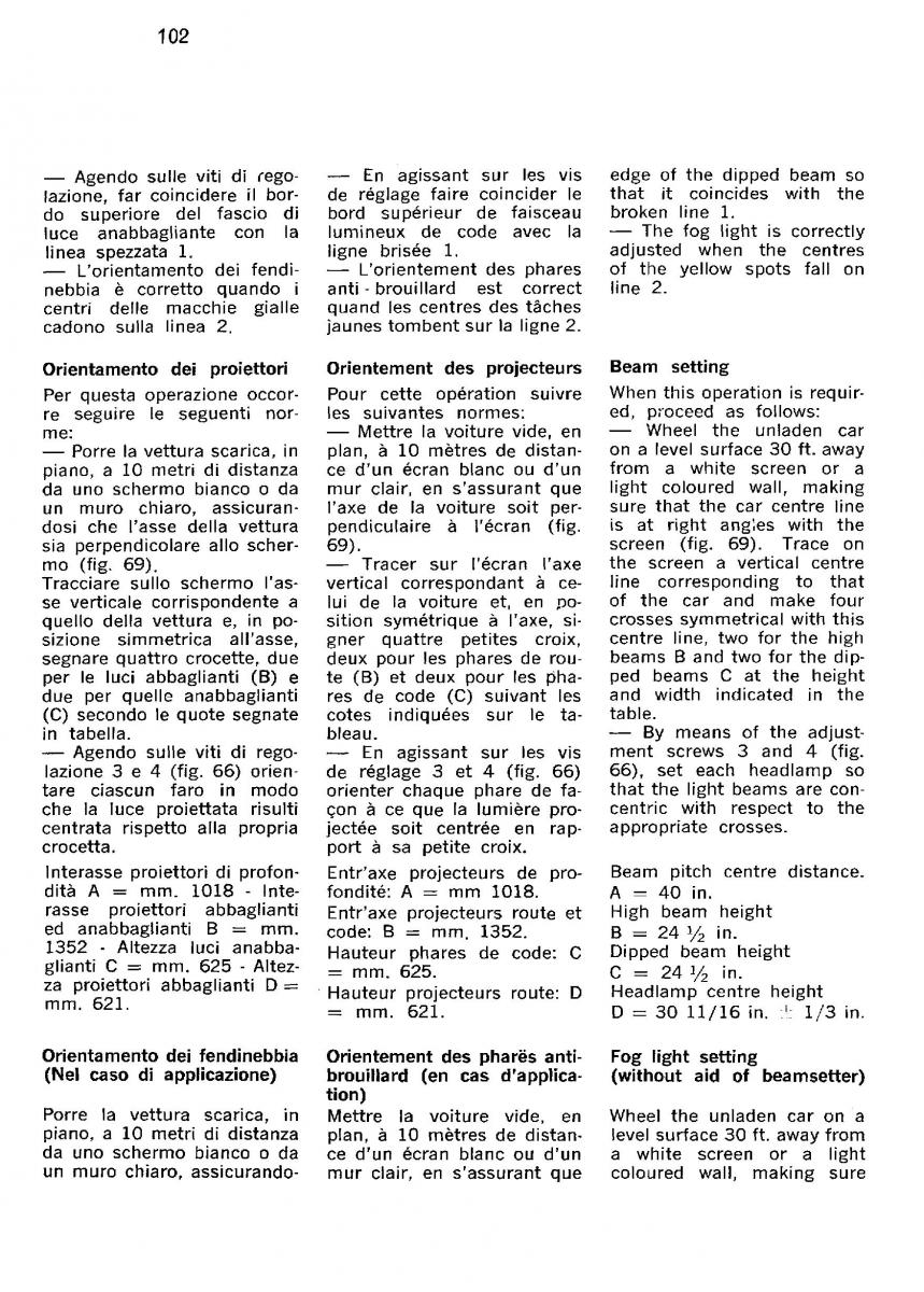 Ferrari 330 GT owners manual / page 104