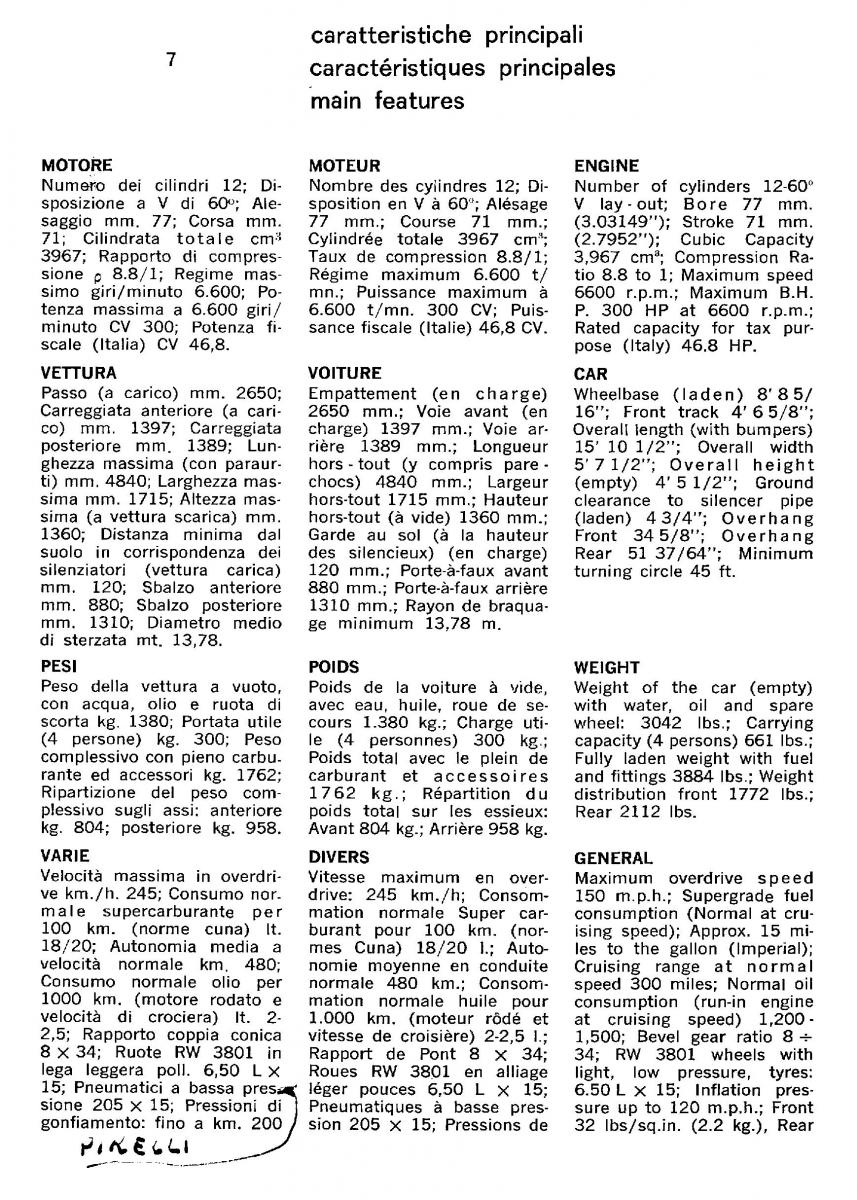 Ferrari 330 GT owners manual / page 10