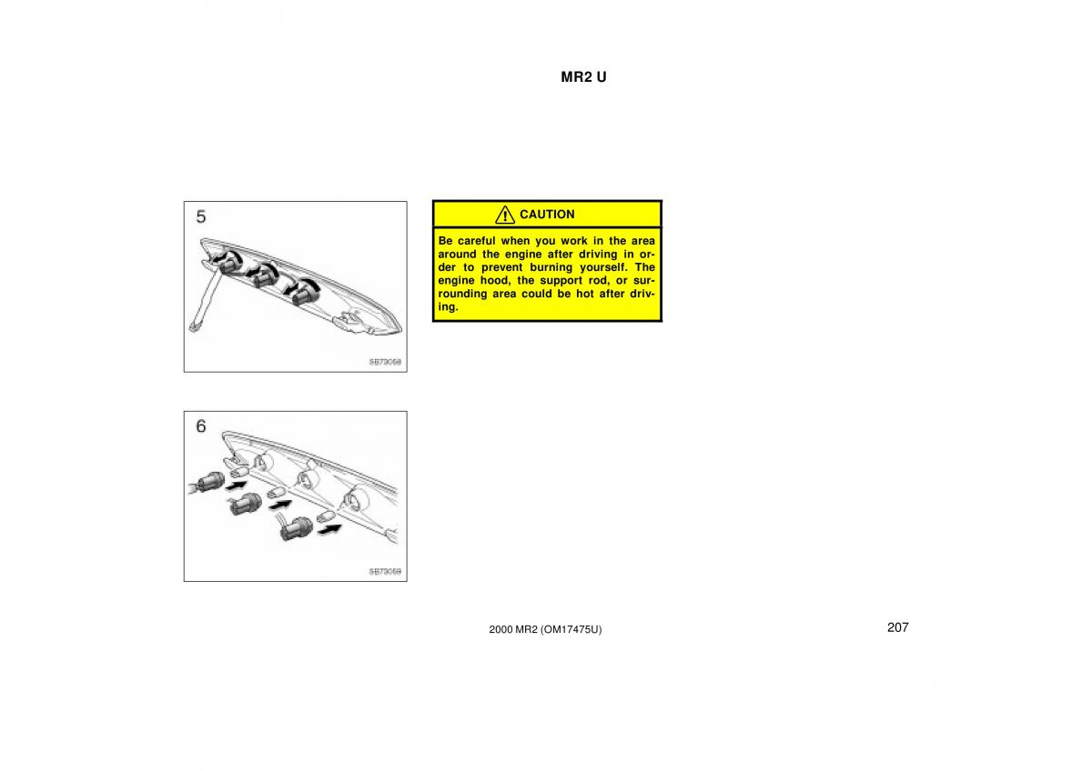 Toyota MR2 Spyder MR S roadster owners manual / page 211
