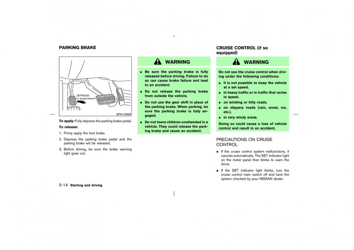 Nissan Murano Z50 owners manual / page 163