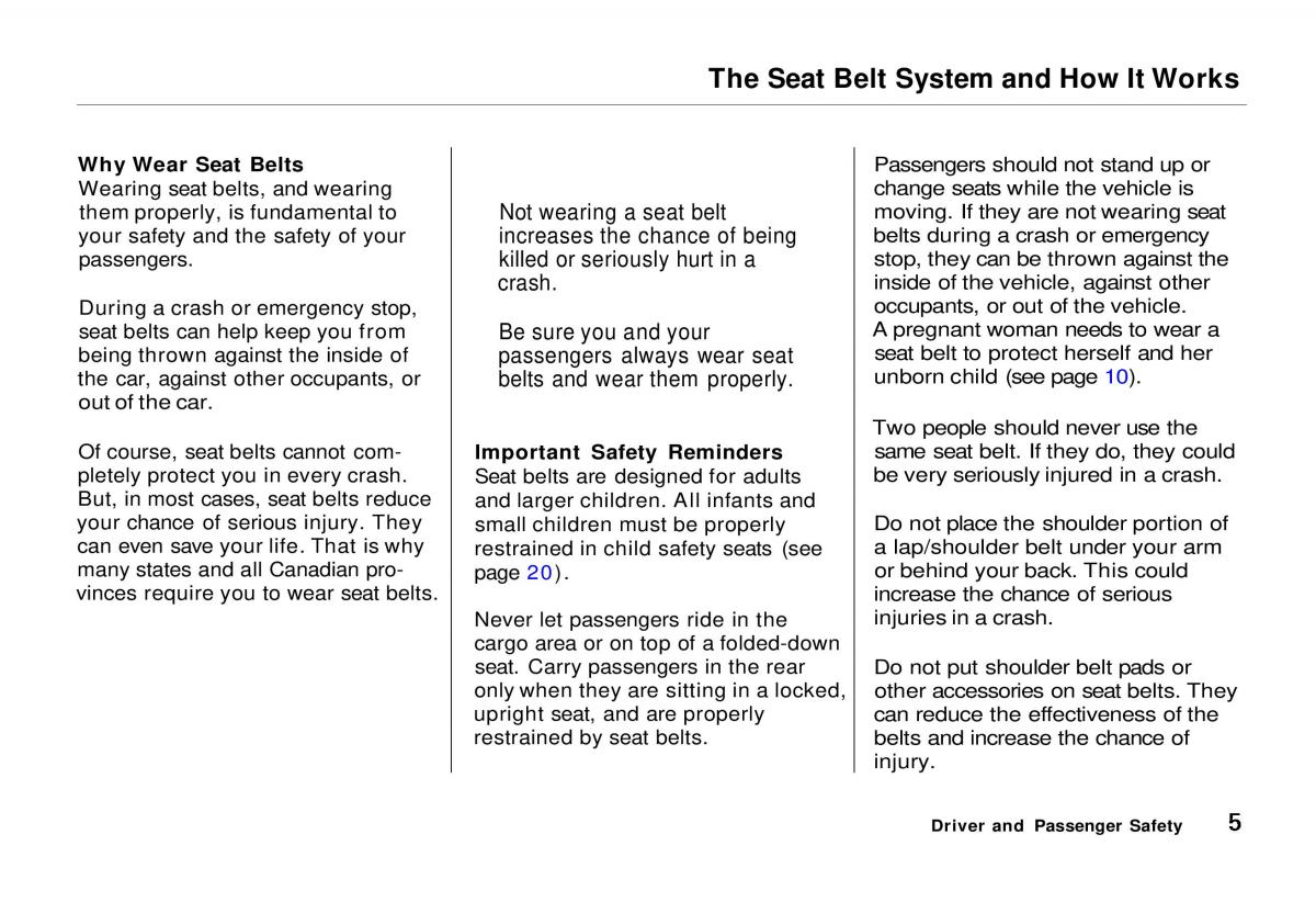 manual  Honda Odyssey I 1 Honda Shuttle Isuzu Oasis owners manual / page 6