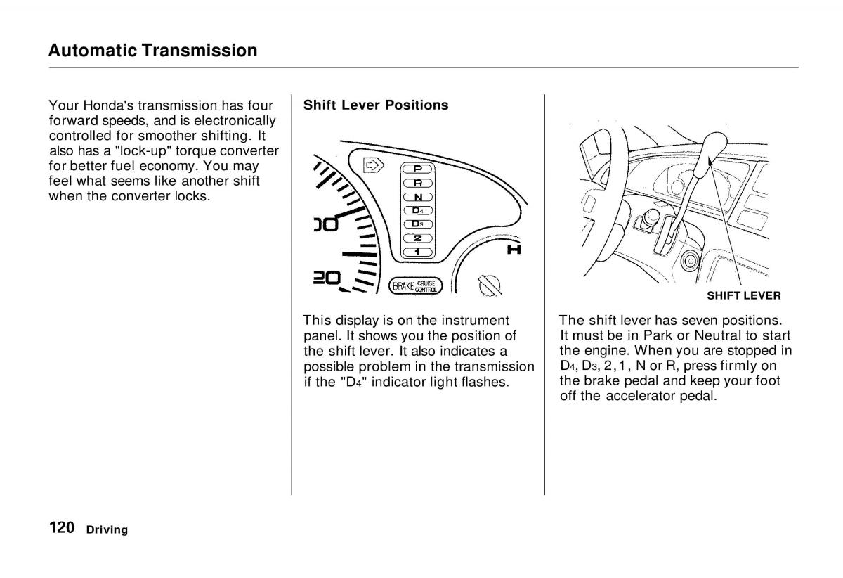 Honda Odyssey I 1 Honda Shuttle Isuzu Oasis owners manual / page 120
