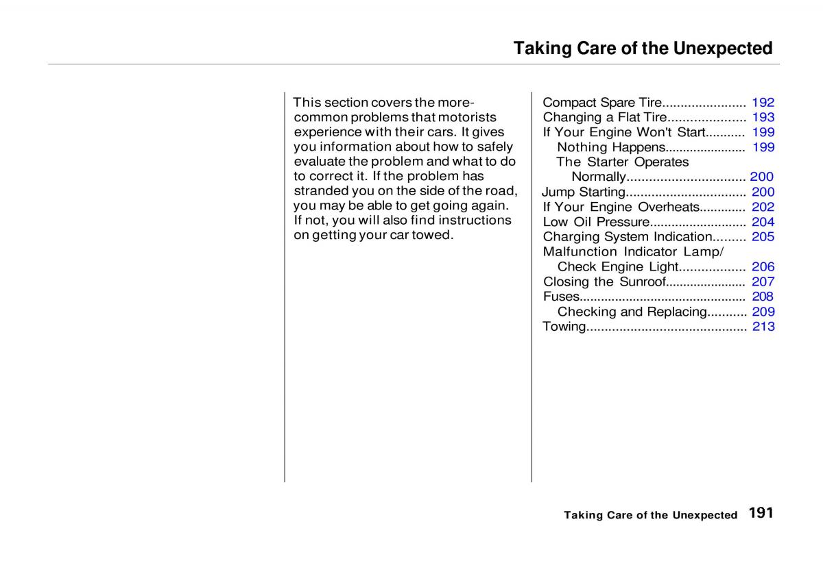 Honda Odyssey I 1 Honda Shuttle Isuzu Oasis owners manual / page 190