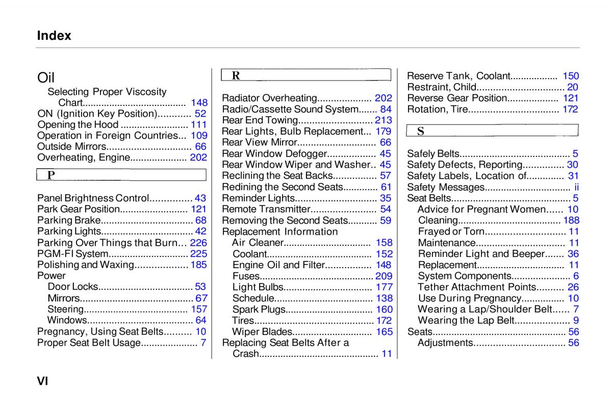 manual  Honda Odyssey I 1 Honda Shuttle Isuzu Oasis owners manual / page 237