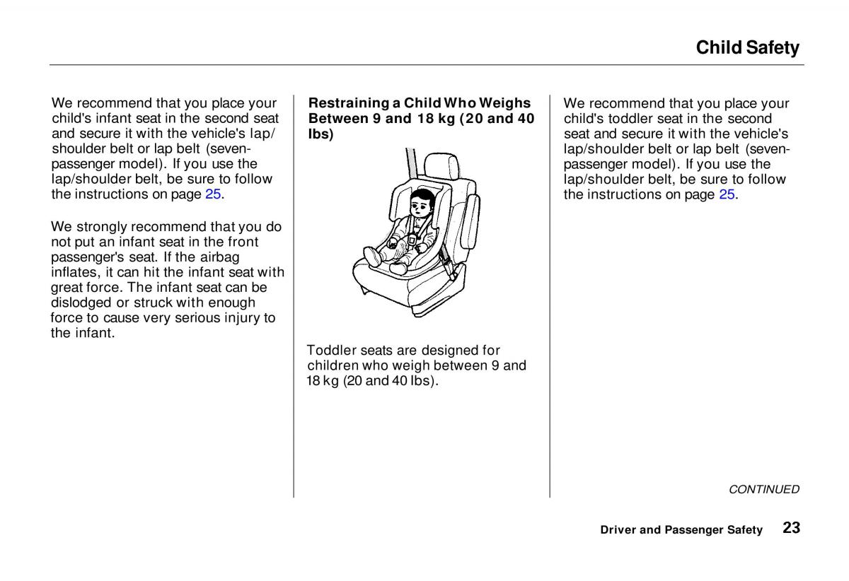 Honda Odyssey I 1 Honda Shuttle Isuzu Oasis owners manual / page 24