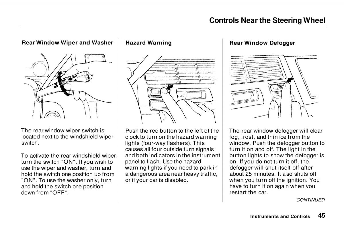 Honda Odyssey I 1 Honda Shuttle Isuzu Oasis owners manual / page 45