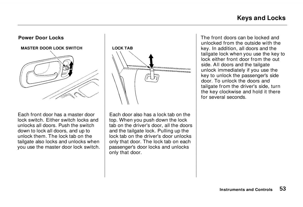 Honda Odyssey I 1 Honda Shuttle Isuzu Oasis owners manual / page 53
