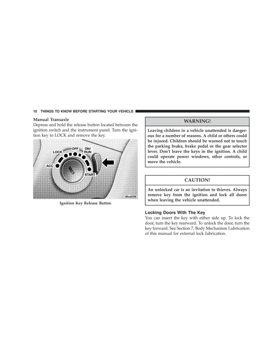 manual  Chrysler Neon II 2 Dodge Neon owners manual / page 10