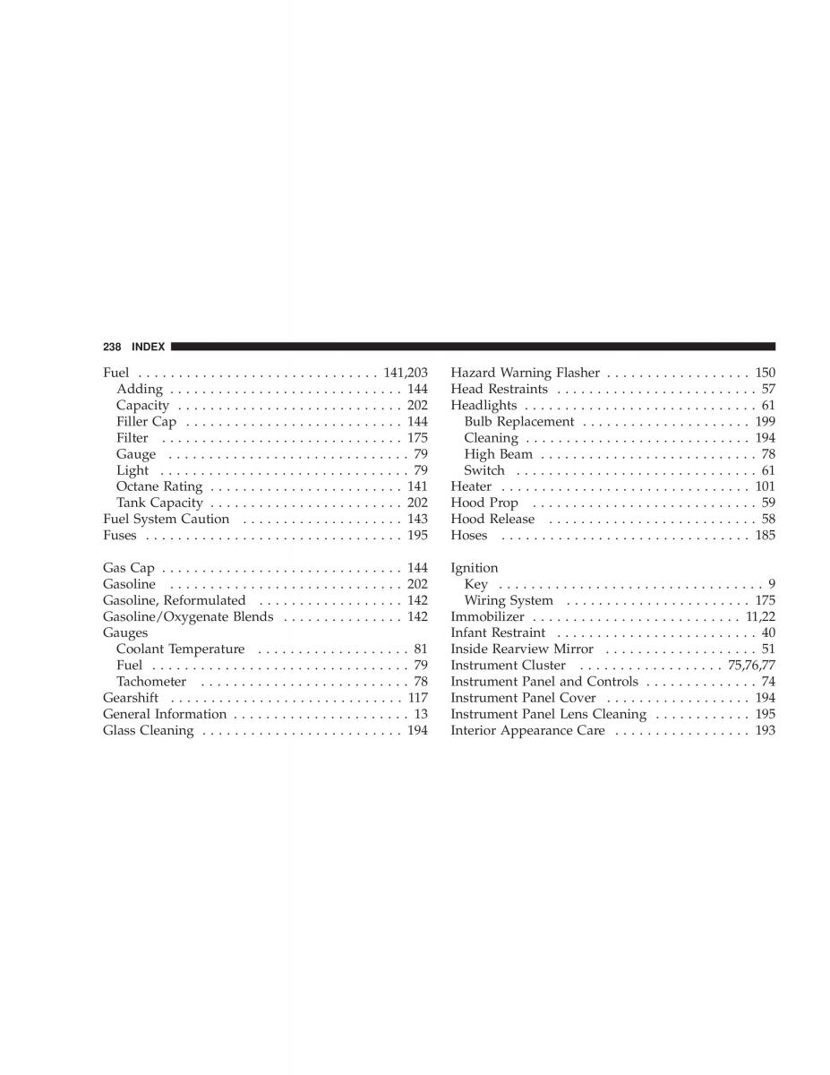 Chrysler Neon II 2 Dodge Neon owners manual / page 238