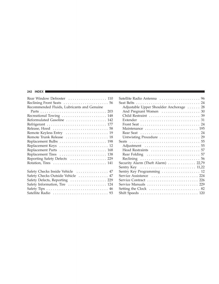 Chrysler Neon II 2 Dodge Neon owners manual / page 242