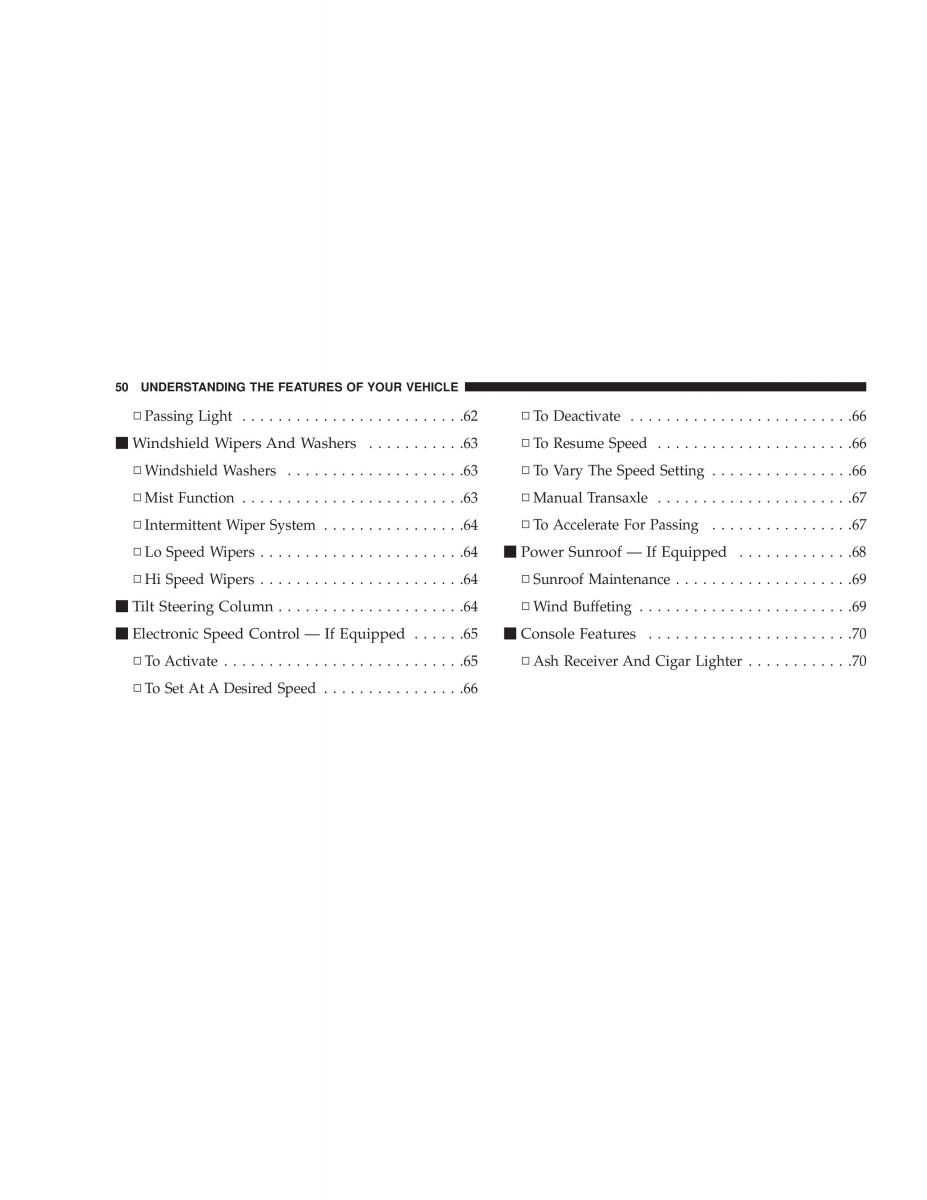 Chrysler Neon II 2 Dodge Neon owners manual / page 50