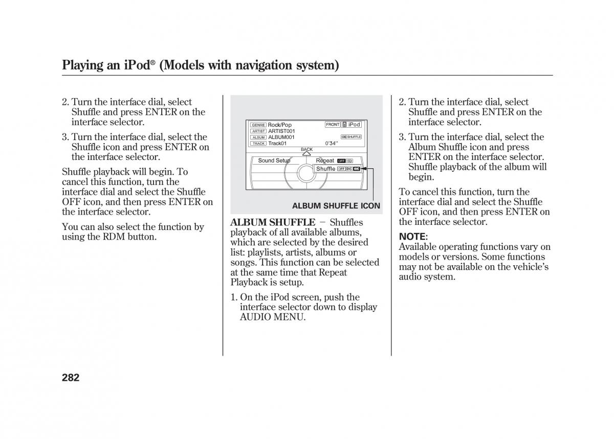 Acura MDX II 2 owners manual / page 289