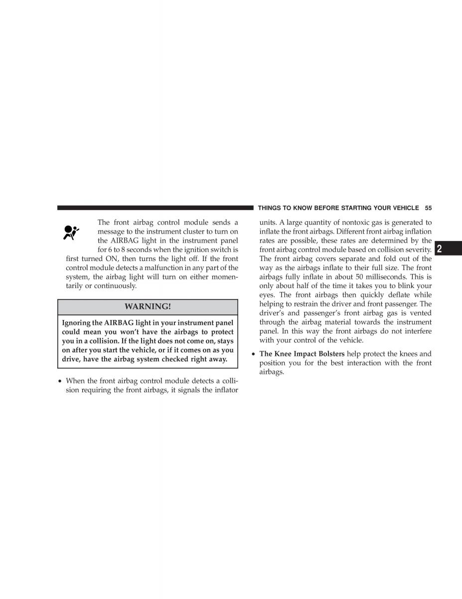 Chrysler Voyager Town and Country Plymouth Voyager owners manual / page 55