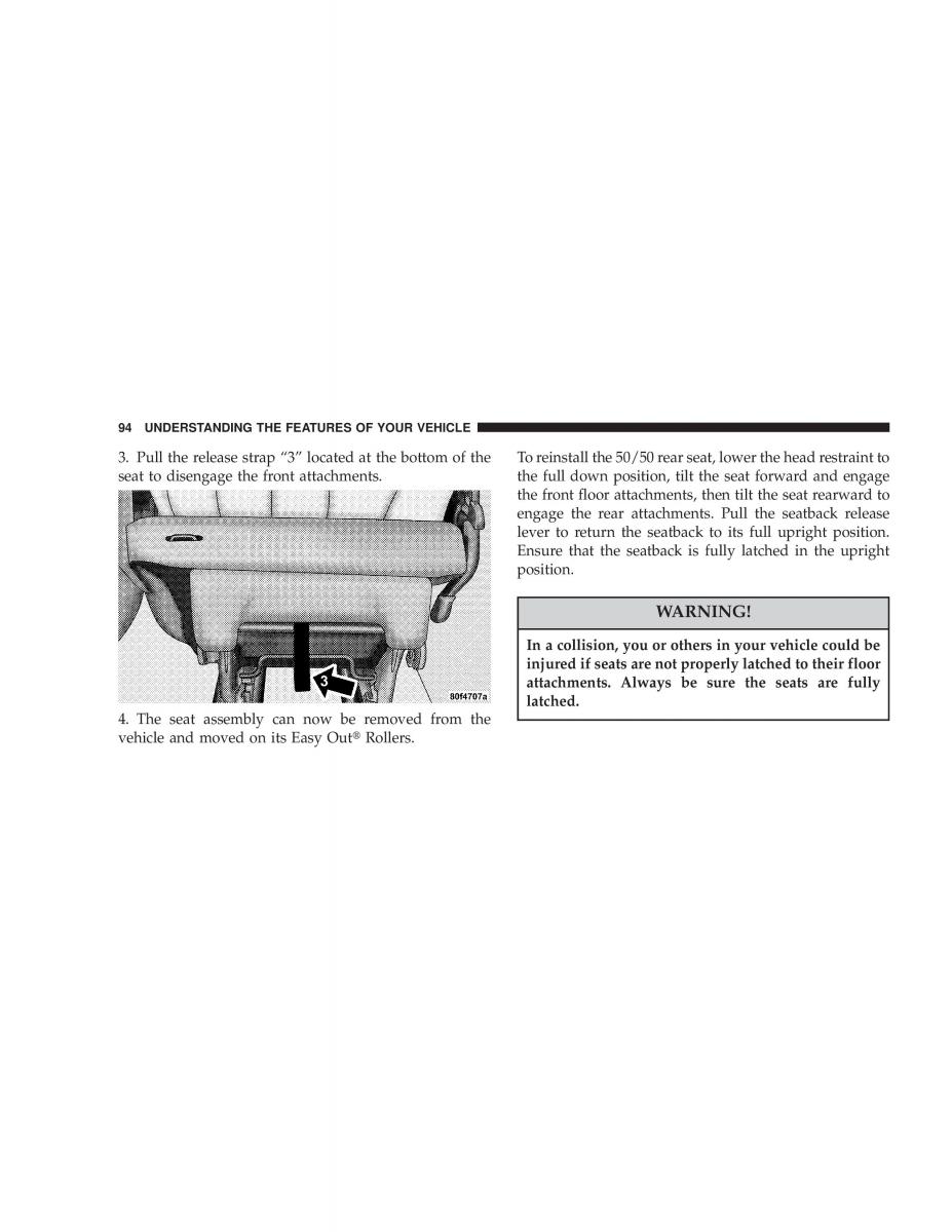 Chrysler Voyager Town and Country Plymouth Voyager owners manual / page 94