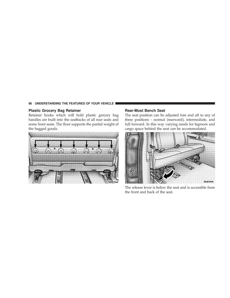 Chrysler Voyager Town and Country Plymouth Voyager owners manual / page 96