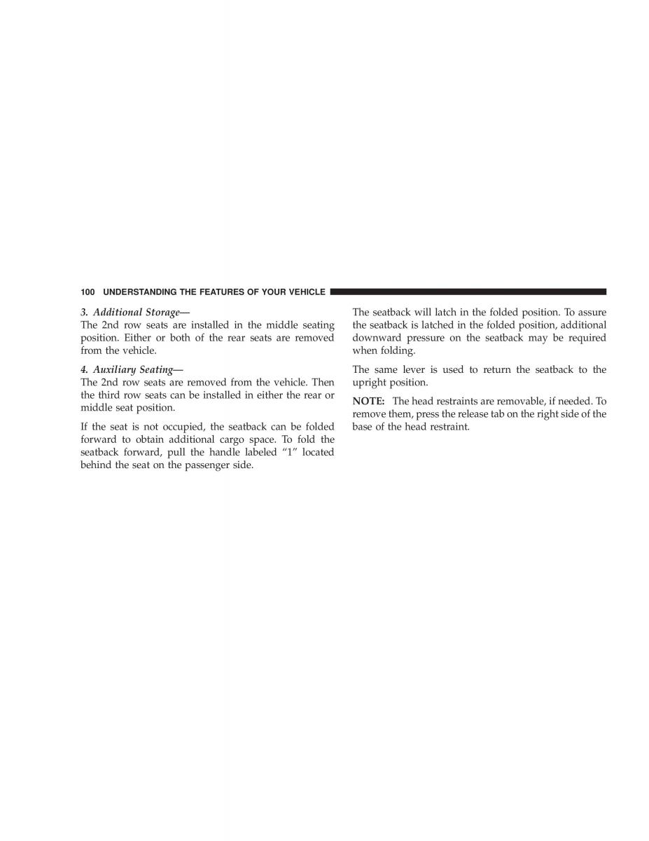 Chrysler Voyager Town and Country Plymouth Voyager owners manual / page 100