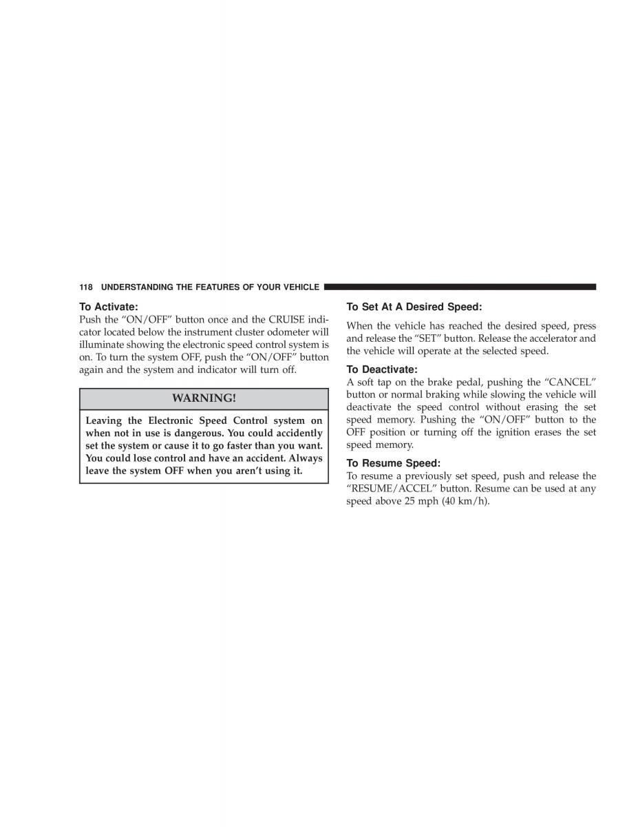 Chrysler Voyager Town and Country Plymouth Voyager owners manual / page 118