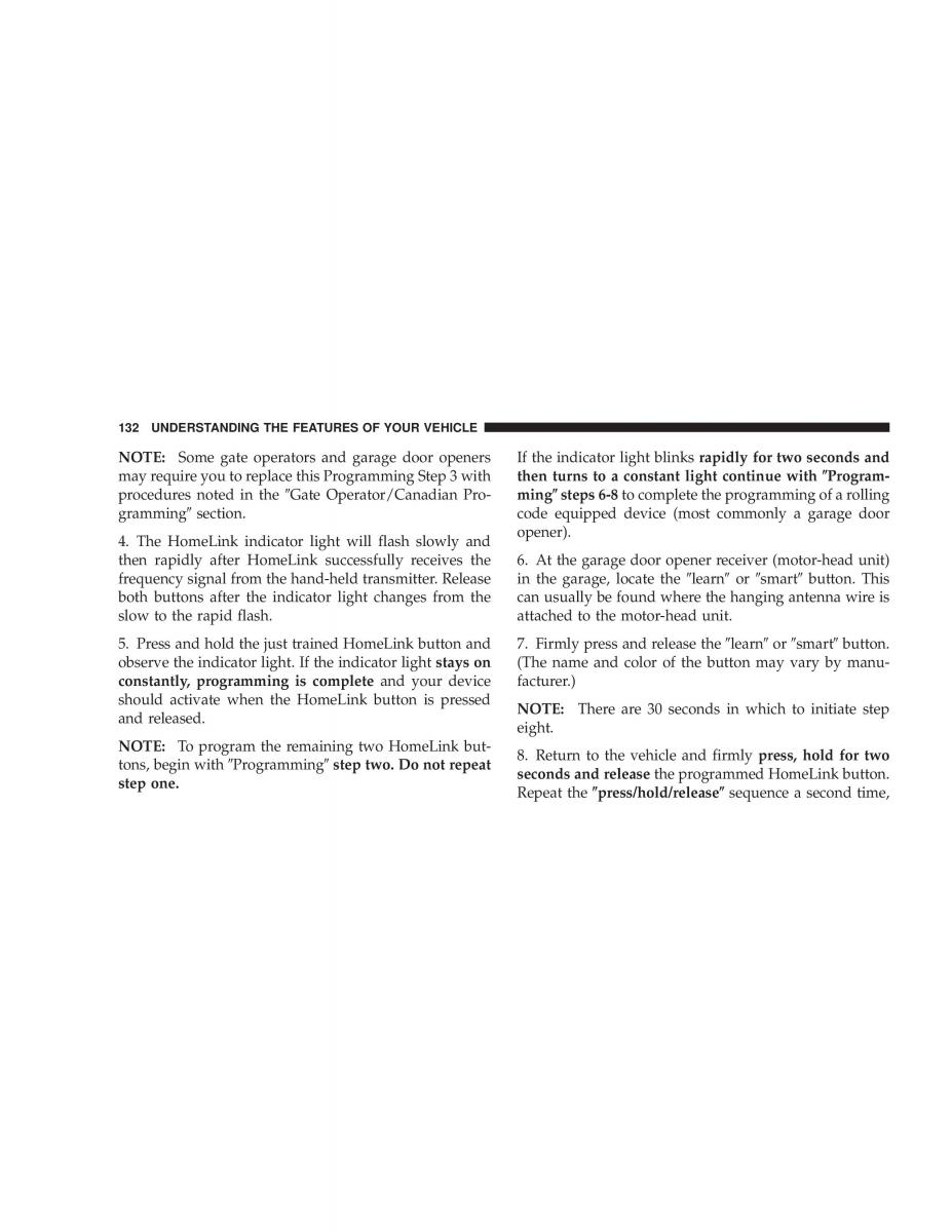 Chrysler Voyager Town and Country Plymouth Voyager owners manual / page 132