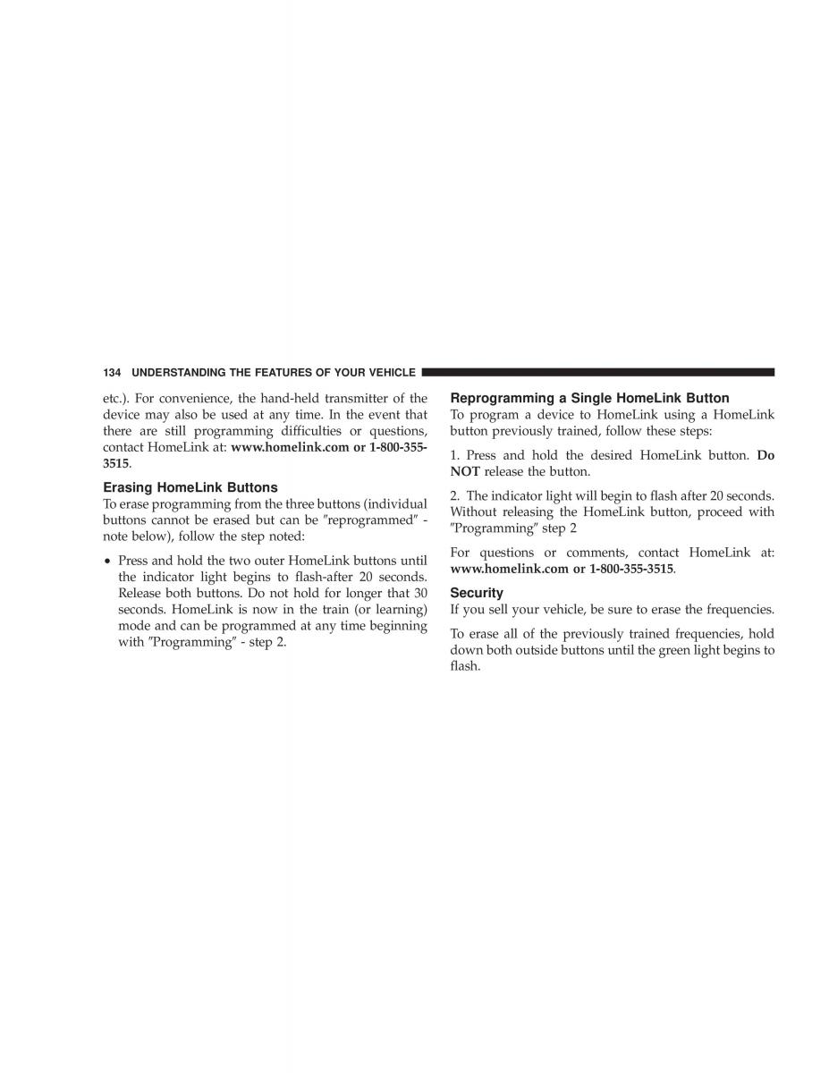 Chrysler Voyager Town and Country Plymouth Voyager owners manual / page 134