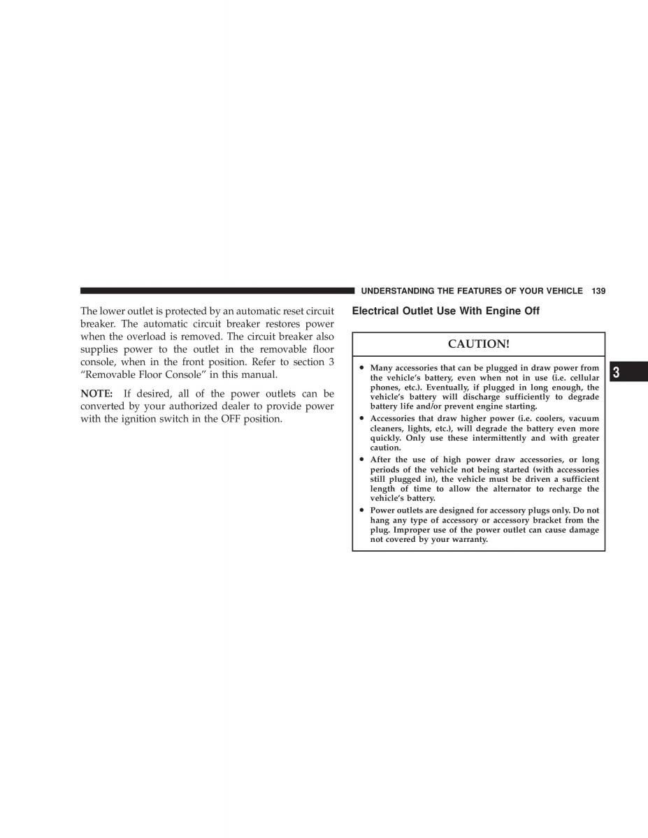 Chrysler Voyager Town and Country Plymouth Voyager owners manual / page 139
