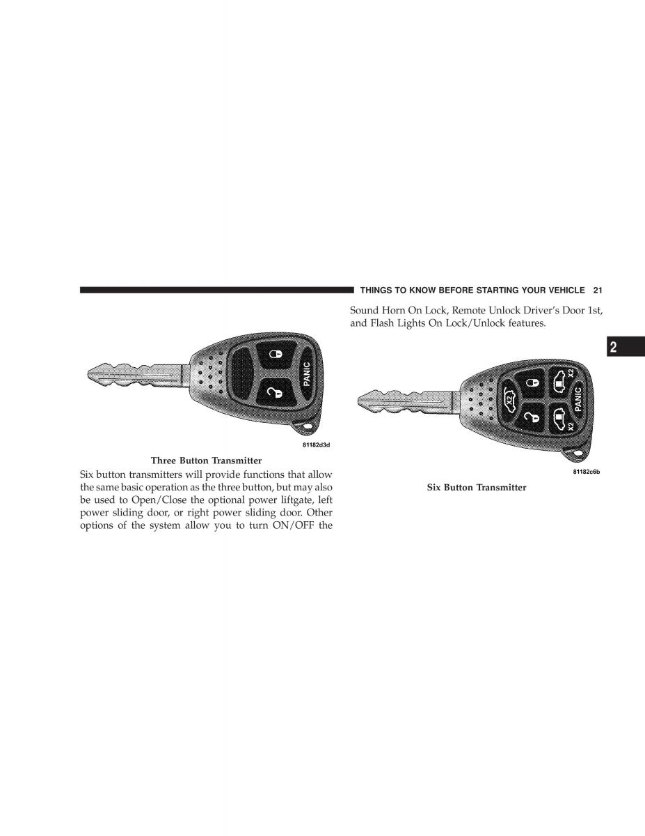 manual  Chrysler Voyager Town and Country Plymouth Voyager owners manual / page 21