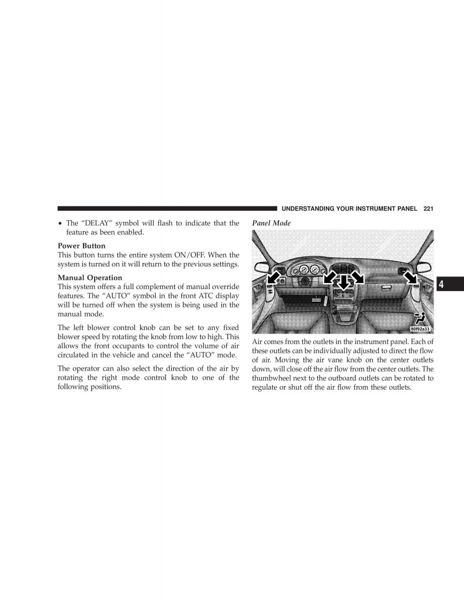 manual chrysler voyager chrysler voyager town and country plymouth voyager owners manual / page 221