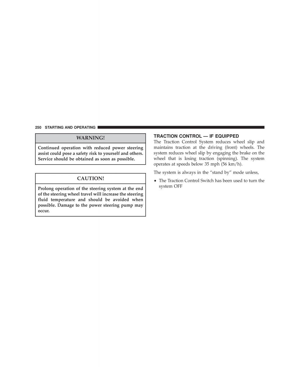 Chrysler Voyager Town and Country Plymouth Voyager owners manual / page 250