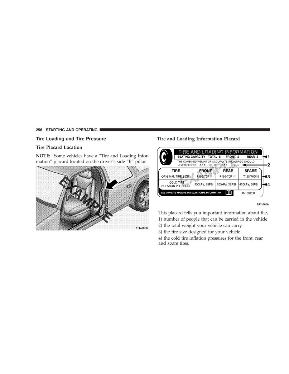 manual chrysler voyager chrysler voyager town and country plymouth voyager owners manual / page 256