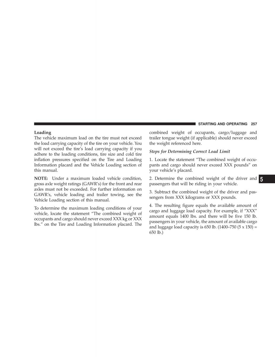 Chrysler Voyager Town and Country Plymouth Voyager owners manual / page 257