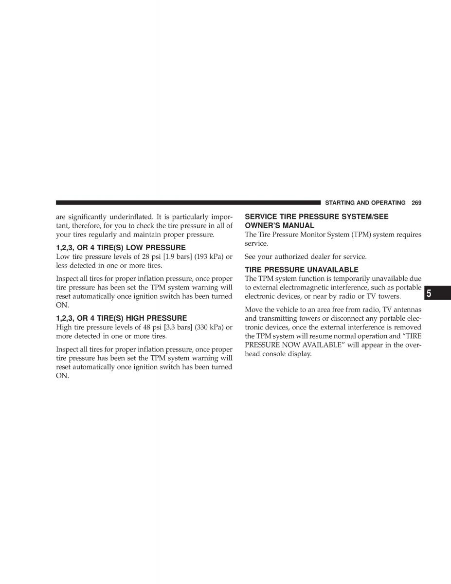 Chrysler Voyager Town and Country Plymouth Voyager owners manual / page 269