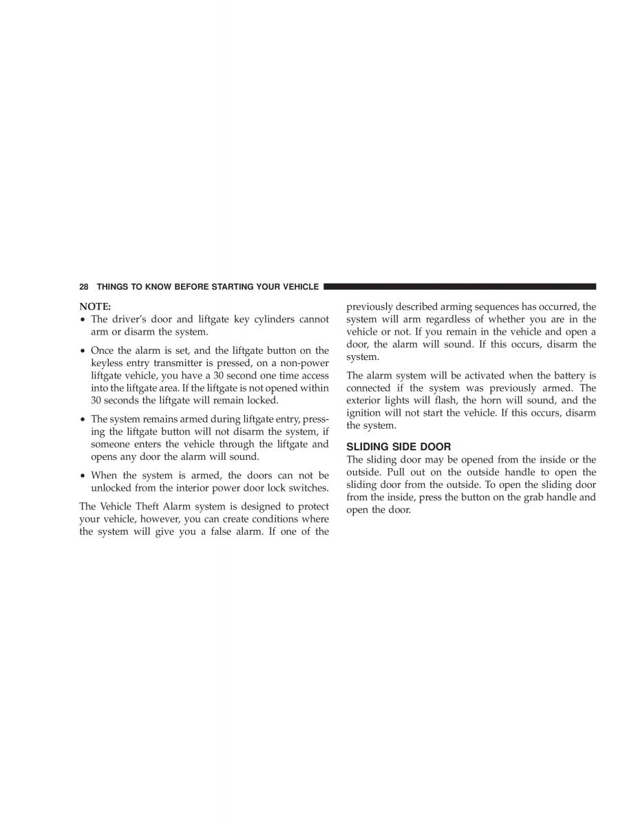 Chrysler Voyager Town and Country Plymouth Voyager owners manual / page 28