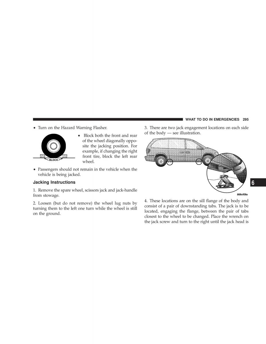 Chrysler Voyager Town and Country Plymouth Voyager owners manual / page 295