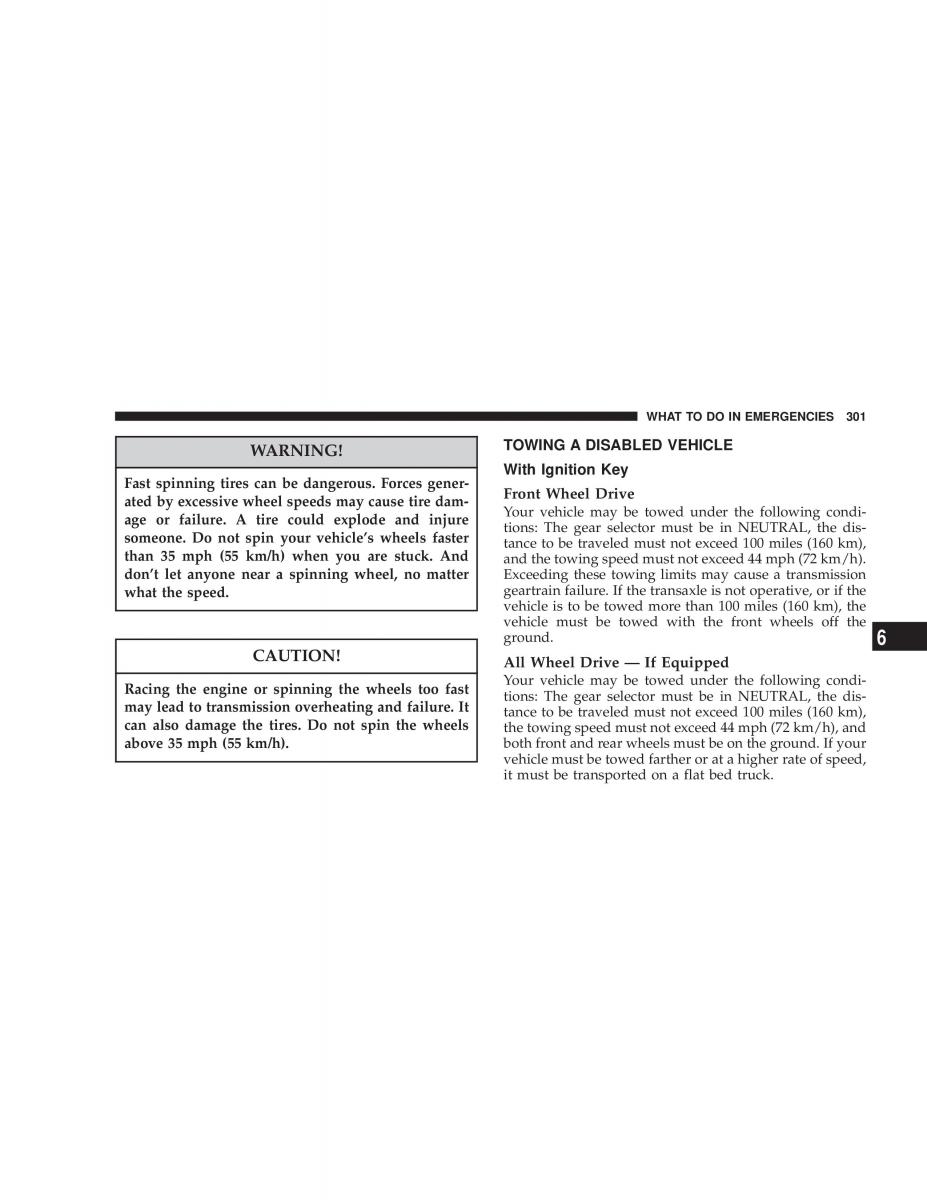 Chrysler Voyager Town and Country Plymouth Voyager owners manual / page 301