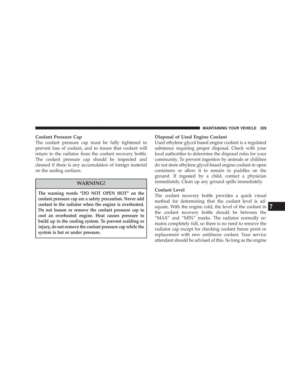 Chrysler Voyager Town and Country Plymouth Voyager owners manual / page 329