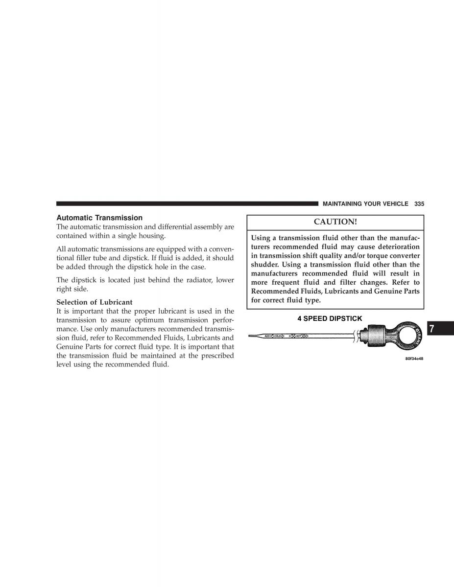 Chrysler Voyager Town and Country Plymouth Voyager owners manual / page 335