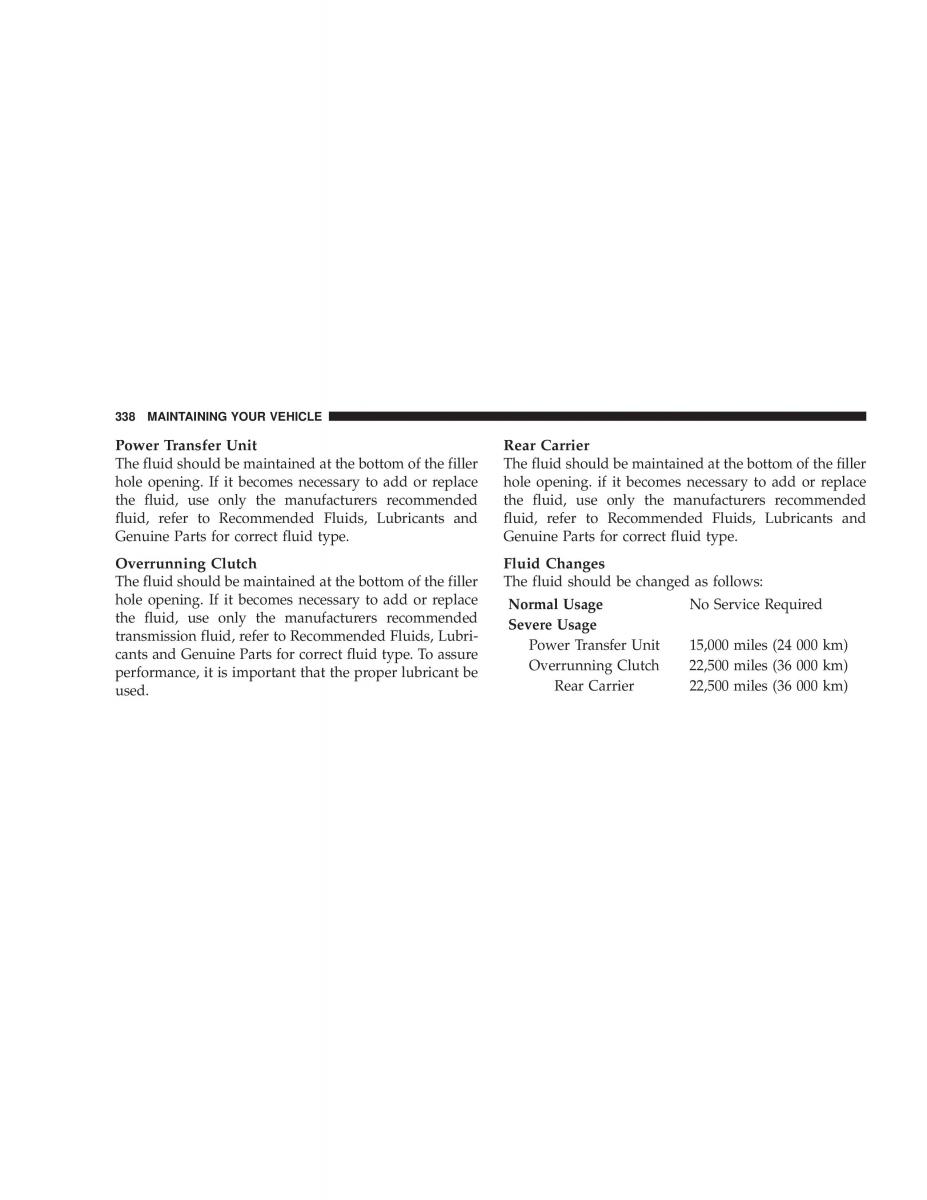 Chrysler Voyager Town and Country Plymouth Voyager owners manual / page 338