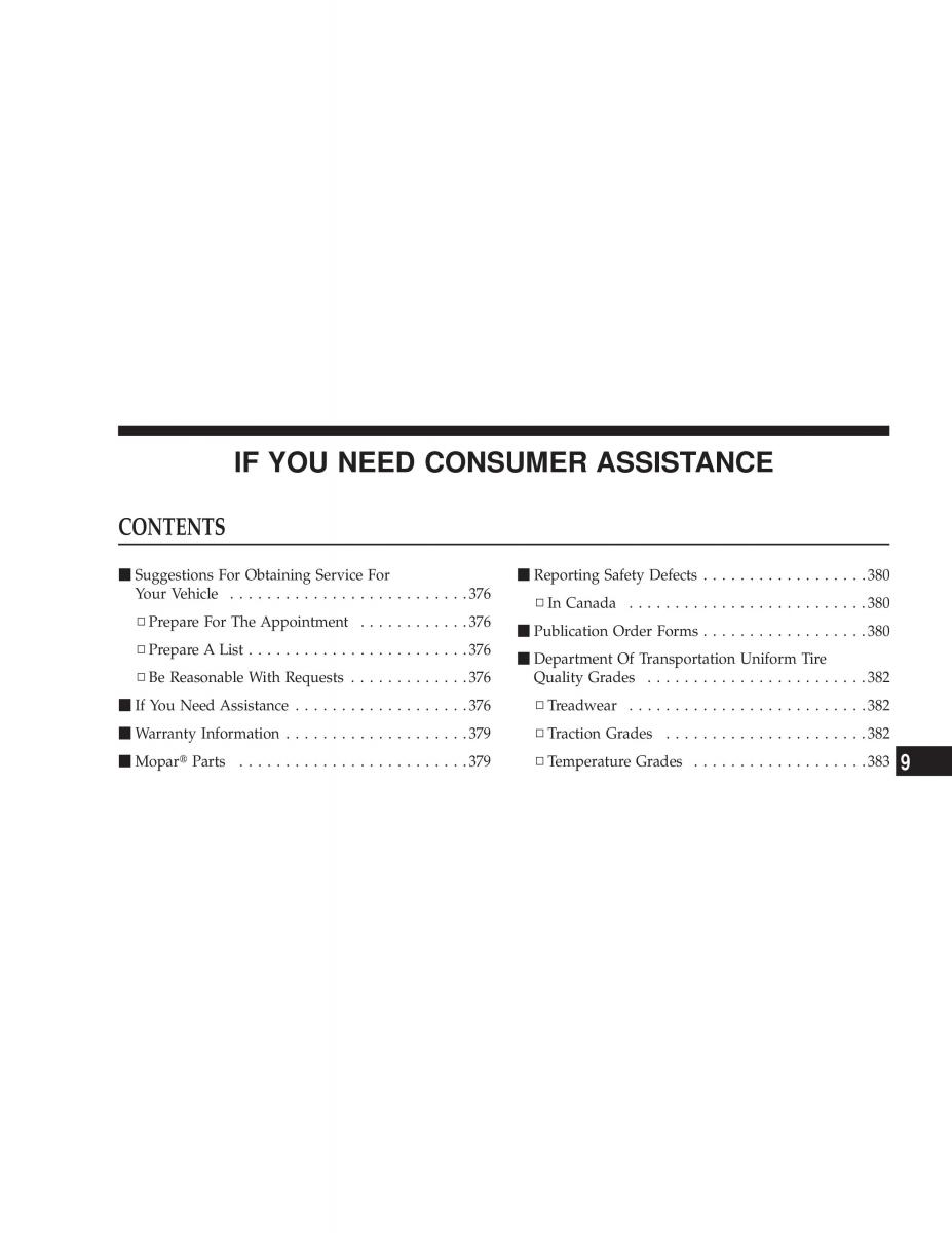 Chrysler Voyager Town and Country Plymouth Voyager owners manual / page 375