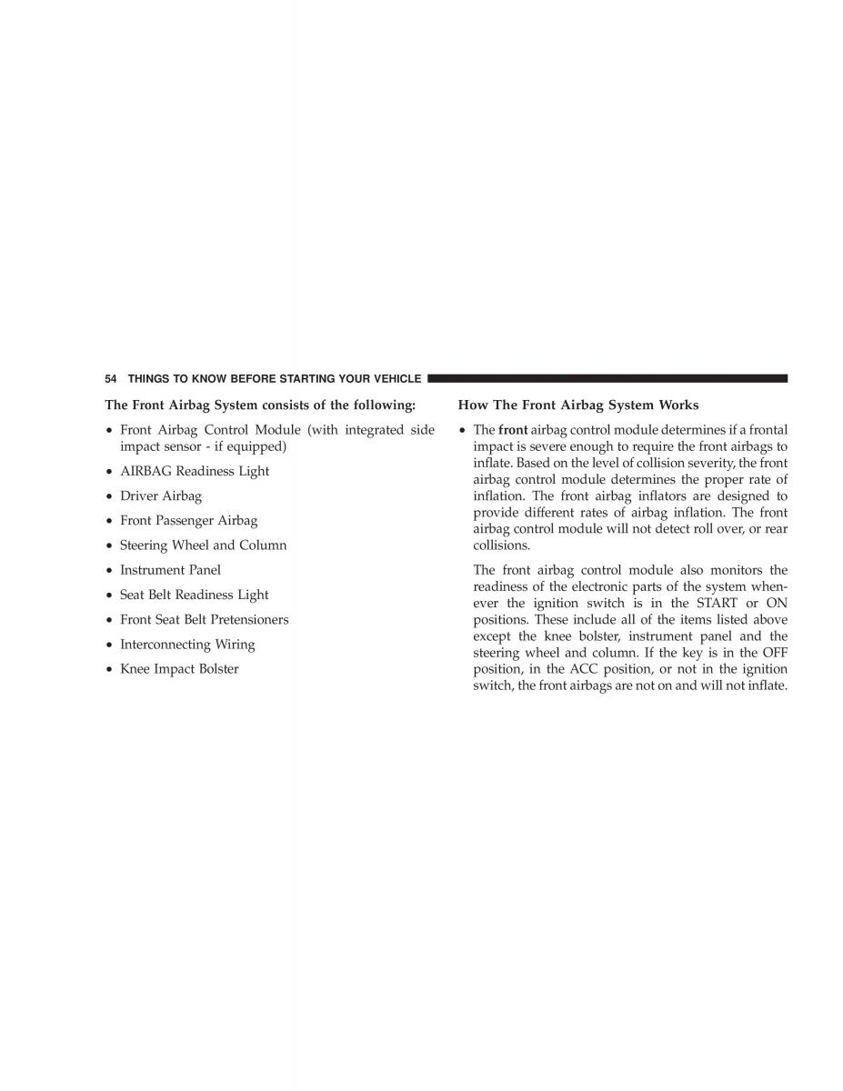 Chrysler Voyager Town and Country Plymouth Voyager owners manual / page 54