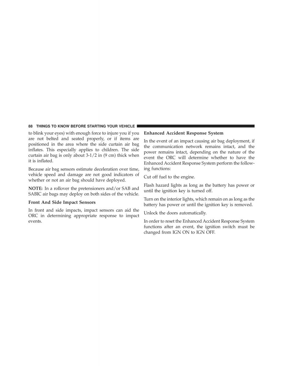 Chrysler Grand Voyager V 5 Town and Country Lancia Voyager owners manual / page 90
