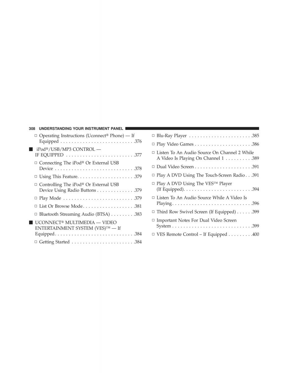 Chrysler Grand Voyager V 5 Town and Country Lancia Voyager owners manual / page 310