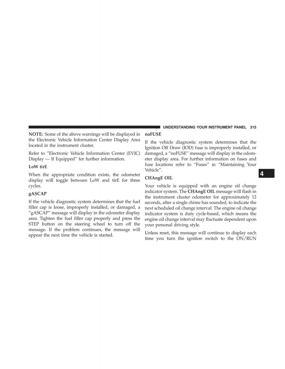 Chrysler Grand Voyager V 5 Town and Country Lancia Voyager owners manual / page 317
