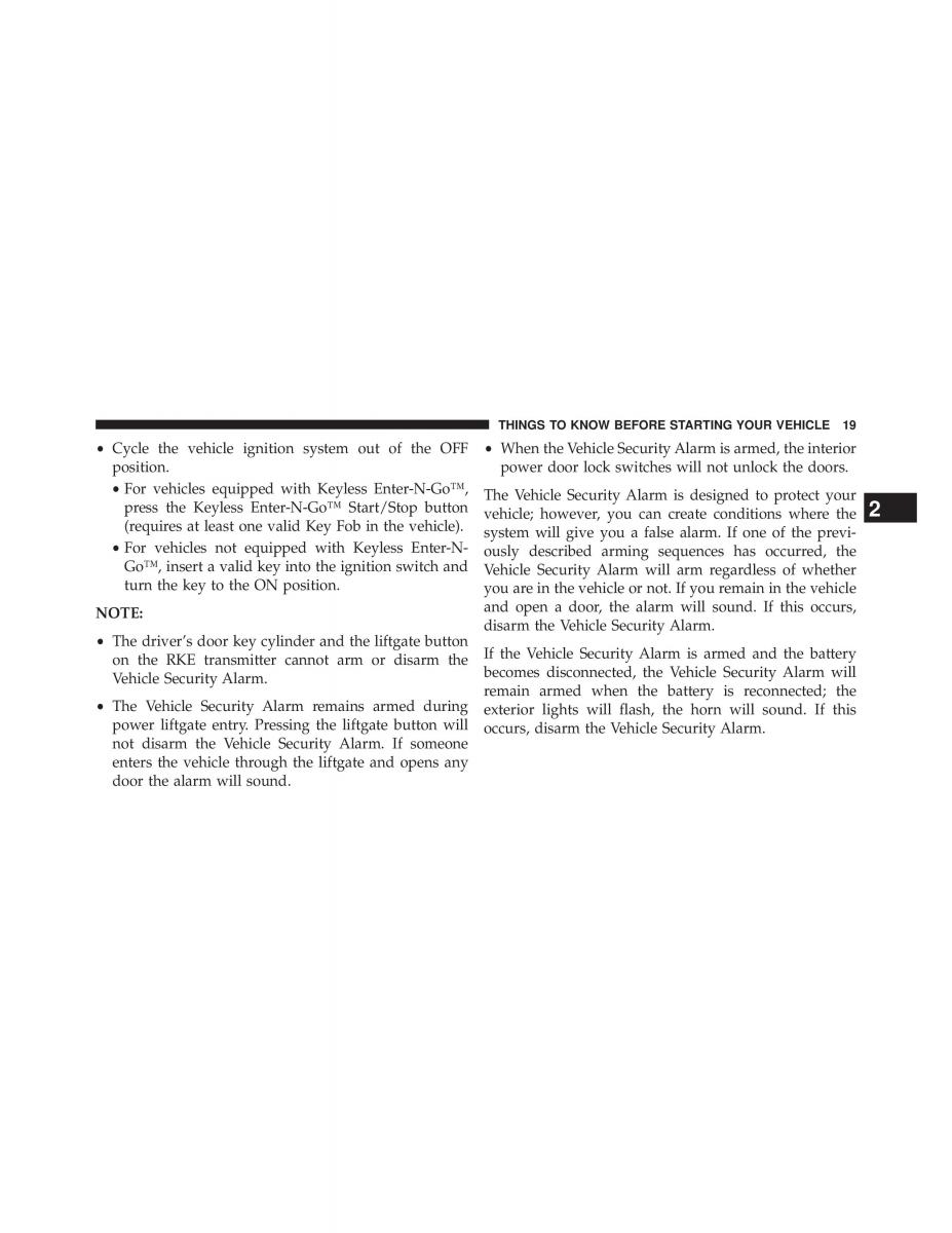 Chrysler Grand Voyager V 5 Town and Country Lancia Voyager owners manual / page 21