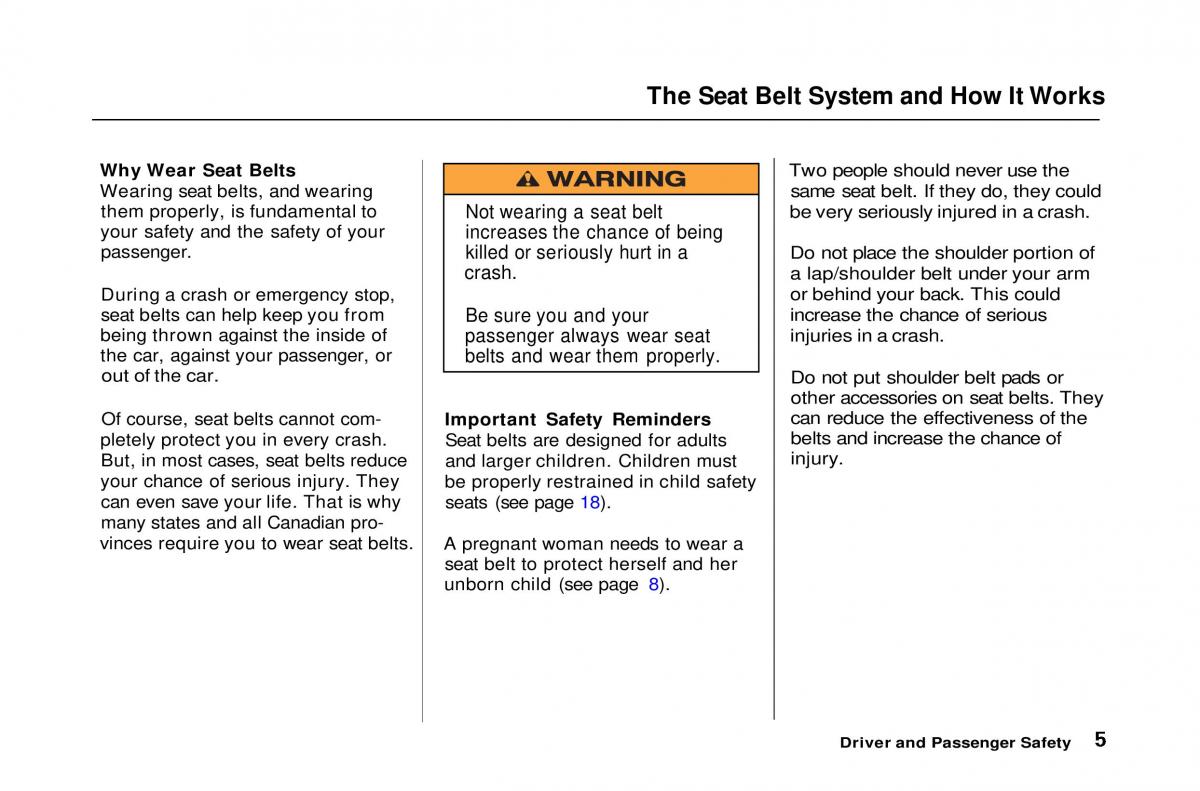 manual  Honda Civic Del Sol CR X owners manual / page 6