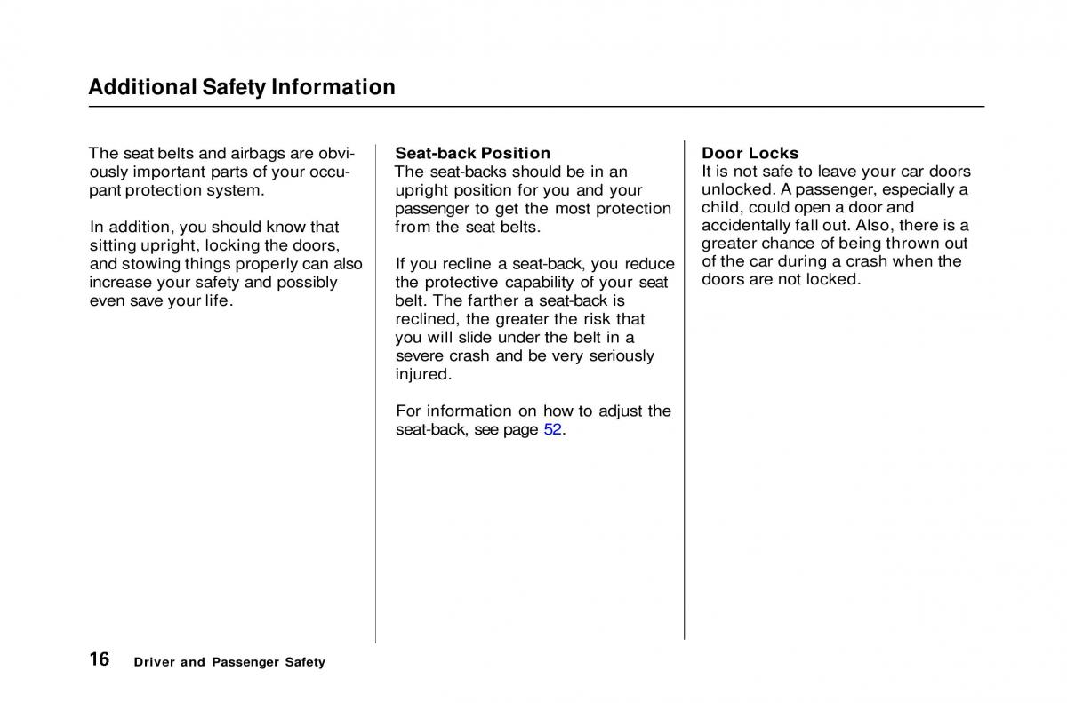 manual  Honda Civic Del Sol CR X owners manual / page 17