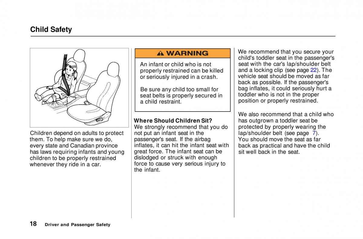 Honda Civic Del Sol CR X owners manual / page 19